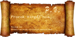 Prorok Virgínia névjegykártya